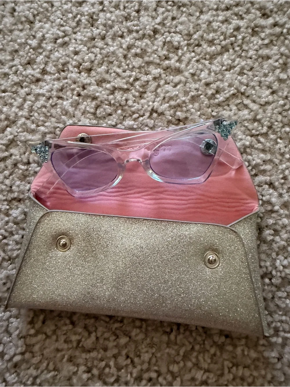 Bari Lynn Clear Cat Eye Sunglasses with Light Blue Lenses